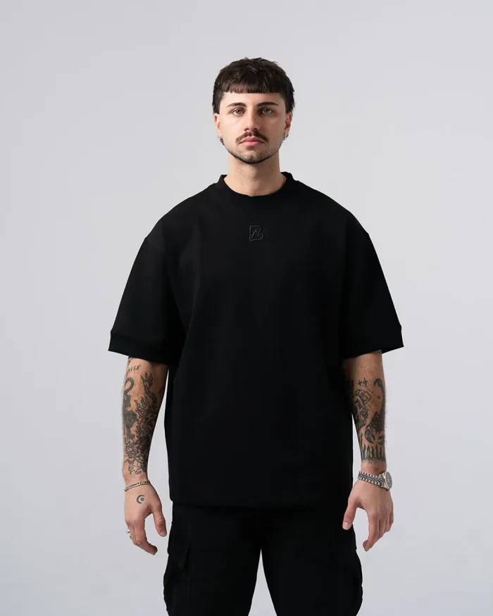 Blackworks Embroidered B Black Tee