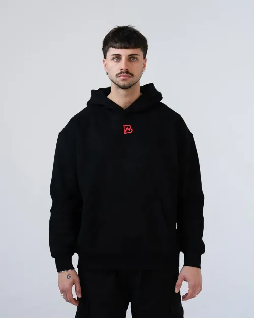 Blackworks Embroidered B Red Hoodie